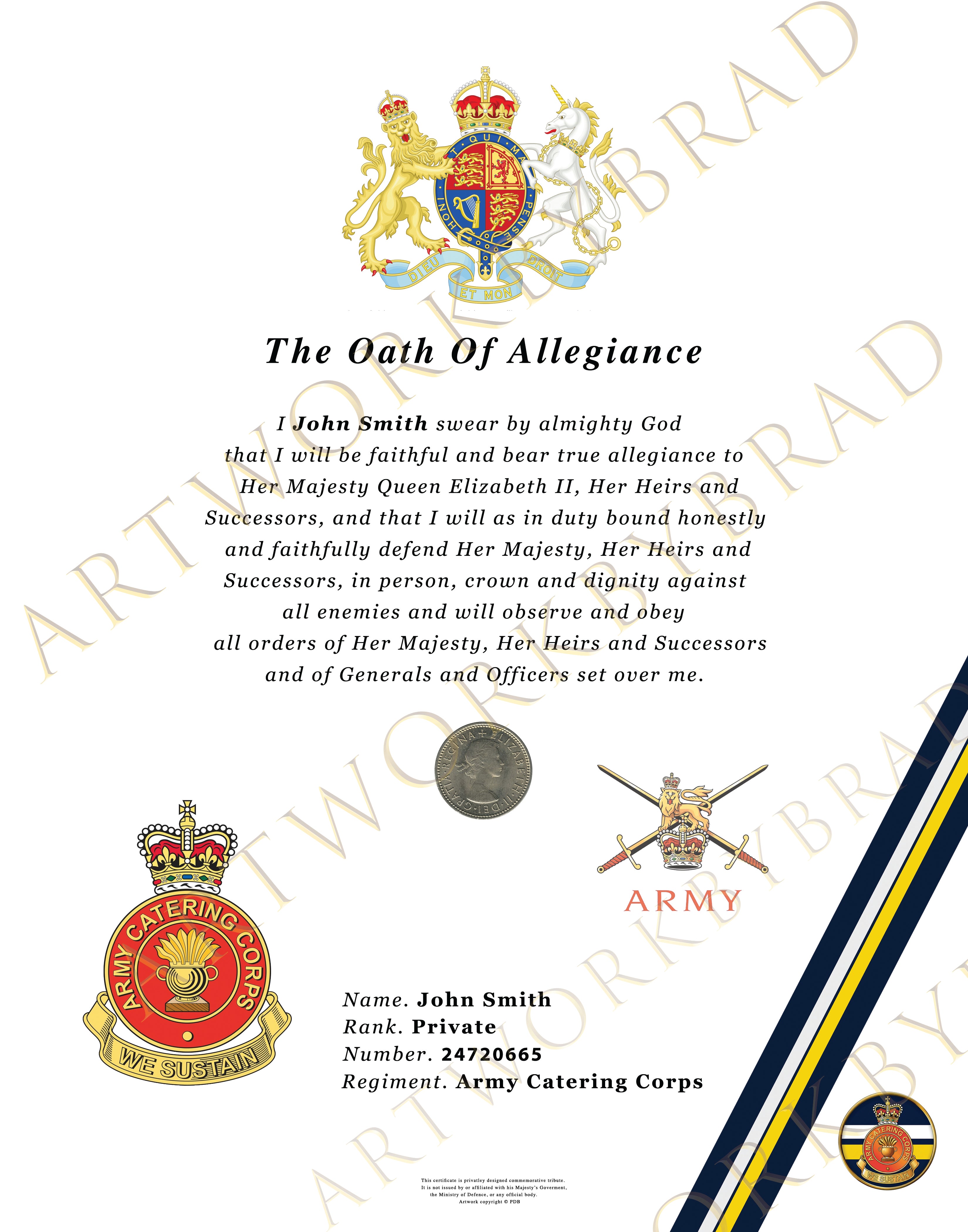 Army Catering Corps Commemorative Service Print