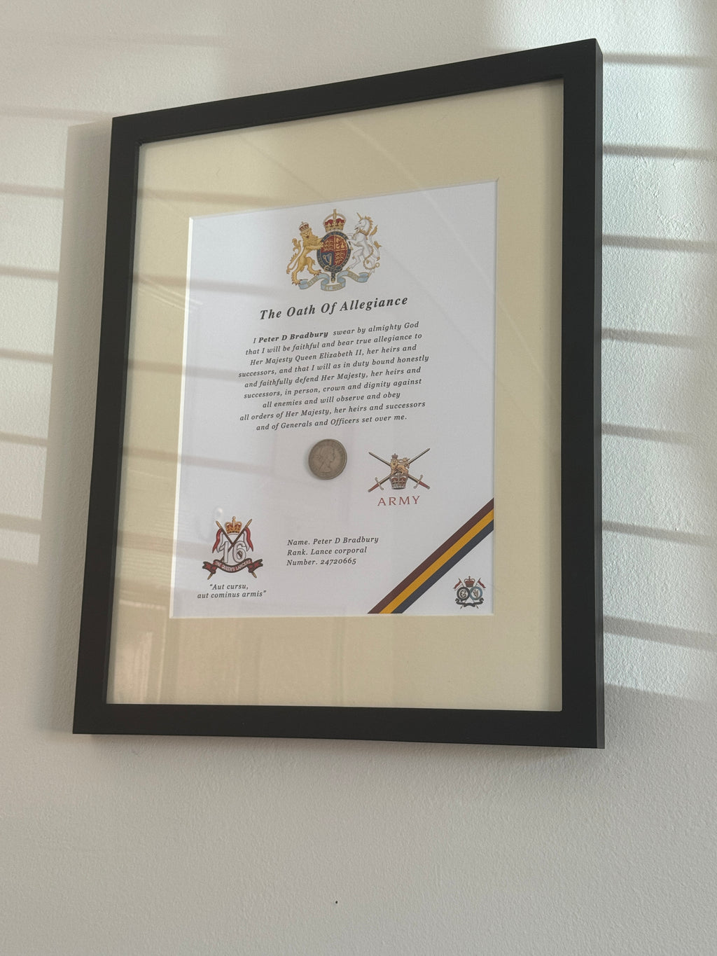 Army Cadet Force Oath of Allegiance Certificate | Cap Badge Cadet Presentation