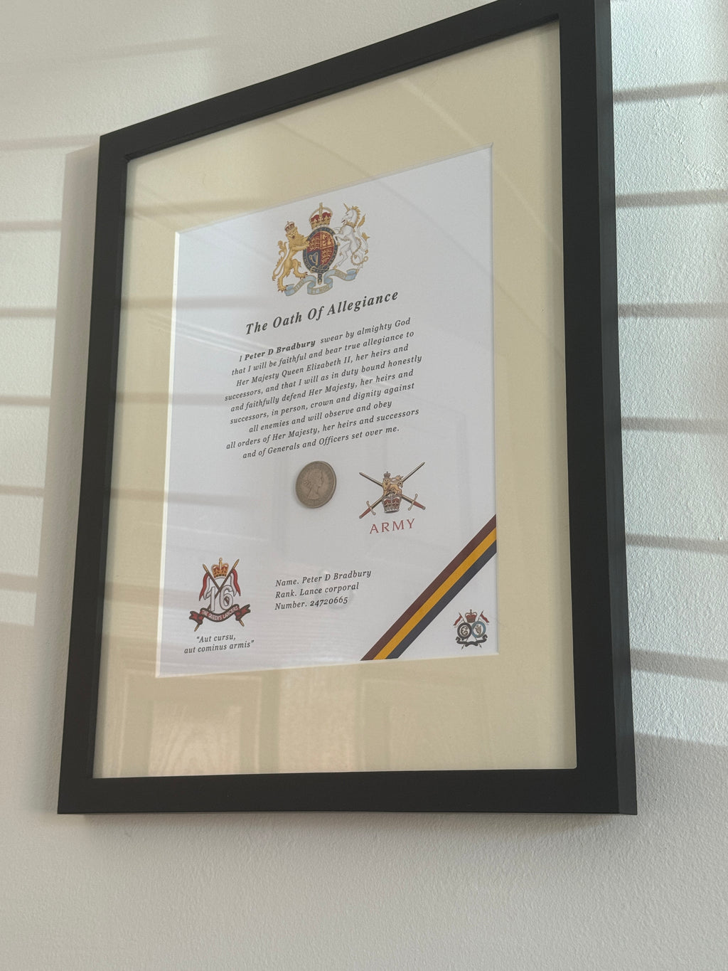 Army Cadet Force Oath of Allegiance Certificate | Cap Badge Cadet Presentation