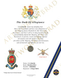 3 Regiment Royal Horse Artillery Oath of Allegiance Certificate – Personalised RHA Army Gift