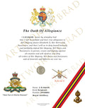 Royal Artillery Personalised Oath of Allegiance Certificate – British Army Gift